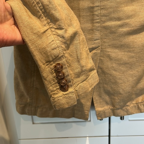 GAP Linen Blend Tan 2 Button Classic 
Lightweight Blazer Women Size XS - Picture 7 of 15